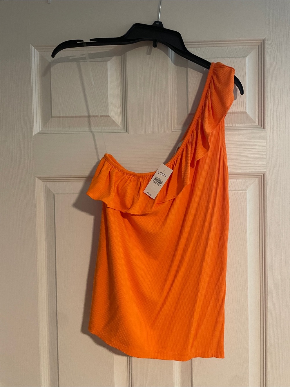 LOFT One-Shoulder Ruffle Dress - Orange